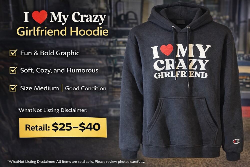 I ❤️ My Crazy Girlfriend Graphic Hoodie – Size Medium